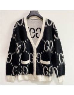 black  2022 New Fashion Women Luxury Sweaters Spring Autumn Ladies Pullovers Letter Pattern Female Casual Loose High Quality Brand Tops