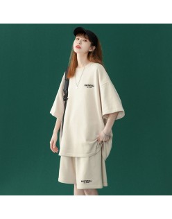 Summer Women Tracksuit Solid Oversized T-Shirt Shorts Matching Outfit Casual Polyester Clothing Set Female Loose Sportswear Suit
