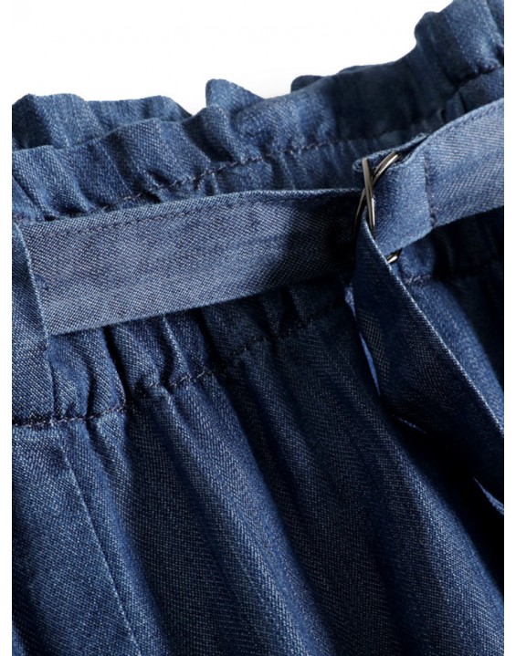 Summer Women's Pants Slim Tencel Denim Wide-leg Pants High Waist Drooping Feeling Loose Ice Silk Casual Mopping Women's Pants