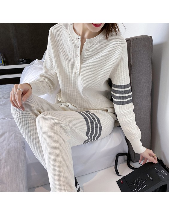 Tide four bars tb waffle temperament sweater jacket knitted sports suit autumn and winter men and women with the same style