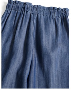 Summer Women's Pants Slim Tencel Denim Wide-leg Pants High Waist Drooping Feeling Loose Ice Silk Casual Mopping Women's Pants