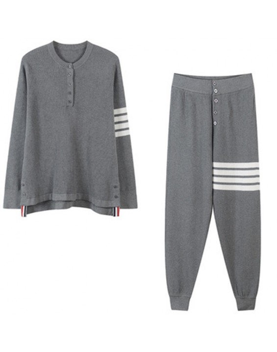Tide four bars tb waffle temperament sweater jacket knitted sports suit autumn and winter men and women with the same style