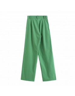 2021 Women Fashion Wide Leg Pants Linen Textured Vintage Loose trousers woman Pants y2k pantalon pour femme