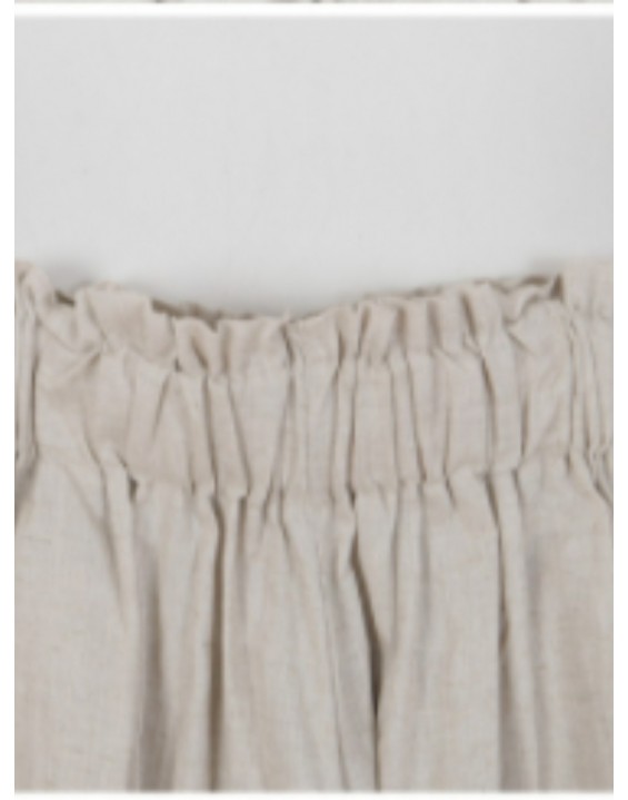 Apricot Spring Fashion Women's Pants with Elegant Temperament and Leisure Straps High Waist Cotton and Linen Loose Wide Leg Pants Women