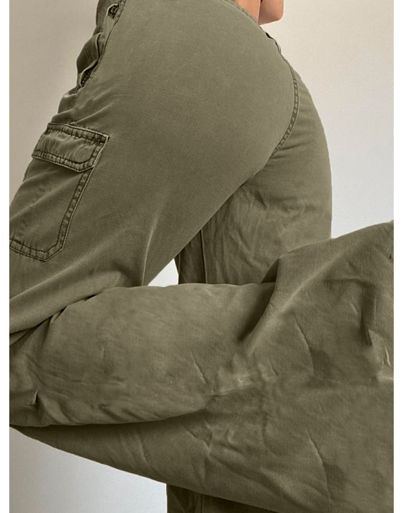 Weekeep Green Wide Leg Pants Low Rise Loose Solid Cargo Pants Women Casual Vintage Sweatpants Y2k Grunge Streetwear Capris Lady